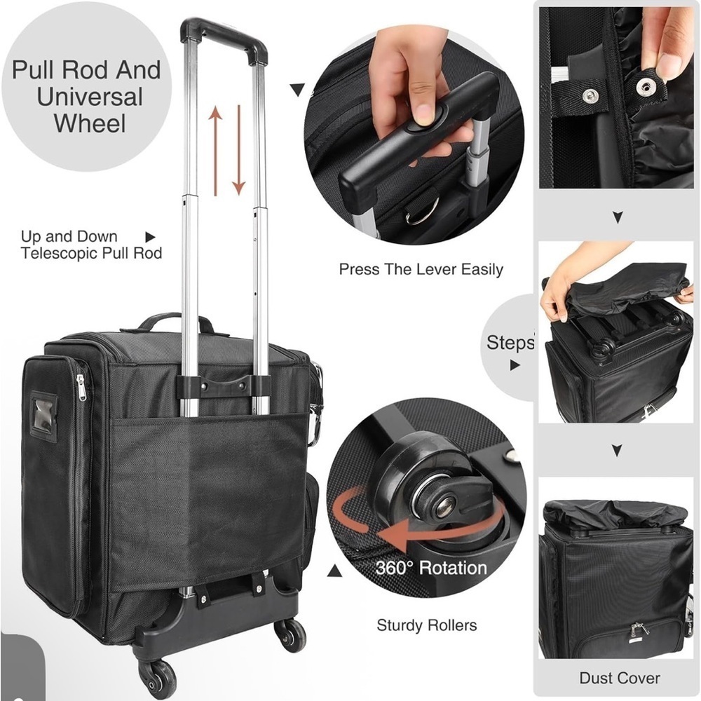 Relavel Rolling Makeup Case Cosmetology Case on Wheels Hair Stylist/Hairdresser - Picture 5 of 7